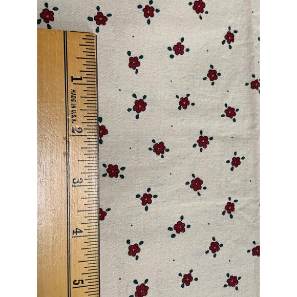 Vintage Beaver Creek Collections Cotton Floral Fabric 16" x 44" Wide With Red Fl - Picture 4 of 7